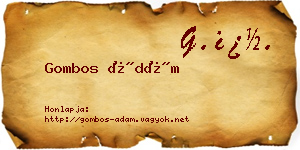 Gombos Ádám névjegykártya